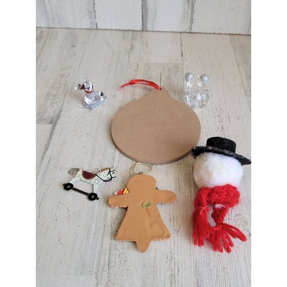 Variety snowman teddy bear gingerbread Santa ornament Xmas set - Picture 9 of 9